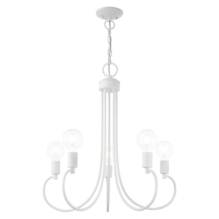 Livex Lighting 42925-03 Five Light Chandelier, White