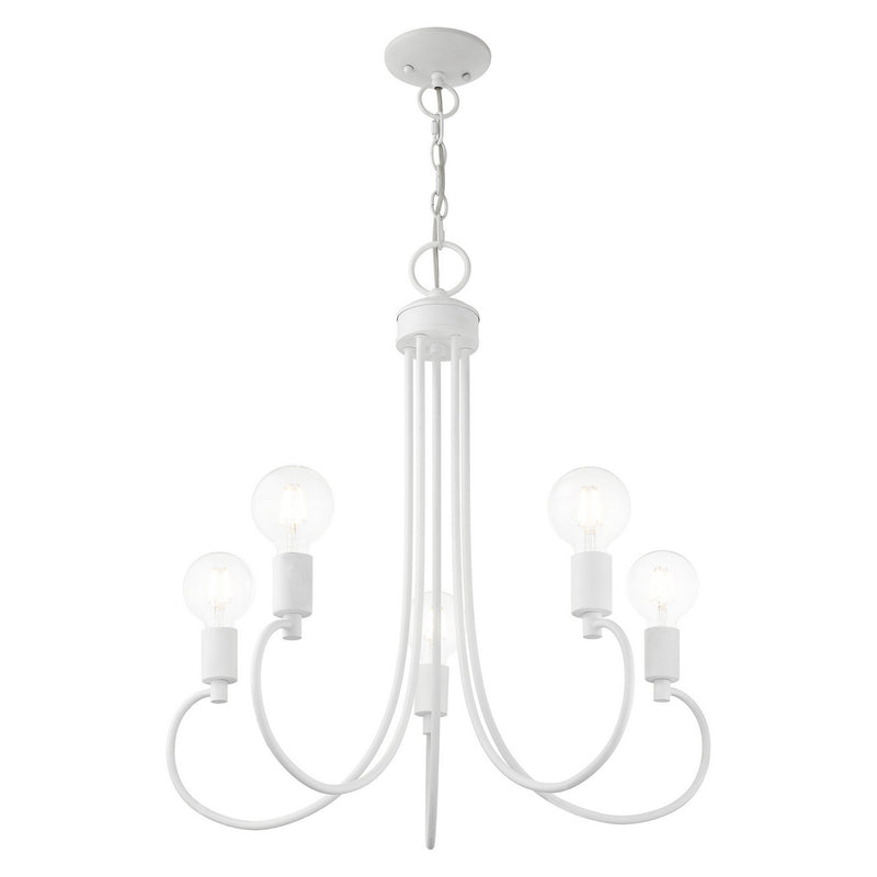 Livex Lighting 42925-03 Five Light Chandelier, White