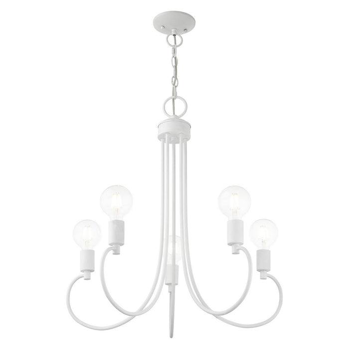Livex Lighting 42925-03 Five Light Chandelier, White