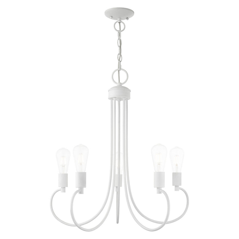 Livex Lighting 42925-03 Five Light Chandelier, White