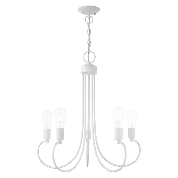 Livex Lighting 42925-03 Five Light Chandelier, White
