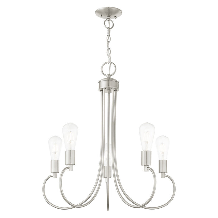 Livex Lighting 42925-91 Five Light Chandelier, Brushed Nickel