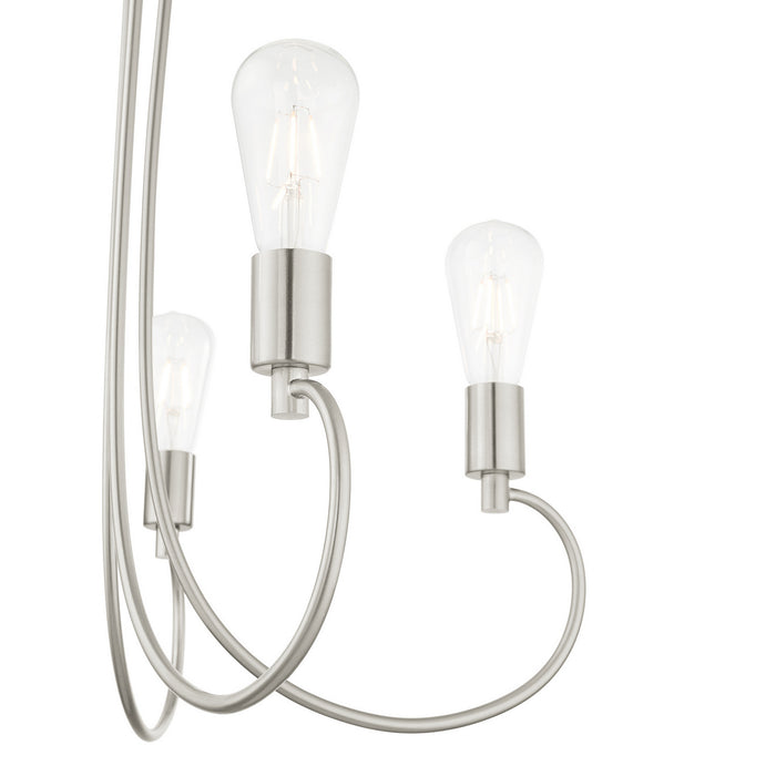 Livex Lighting 42925-91 Five Light Chandelier, Brushed Nickel