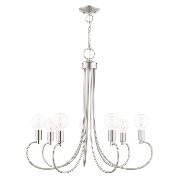 Livex Lighting 42927-91 Seven Light Chandelier, Brushed Nickel