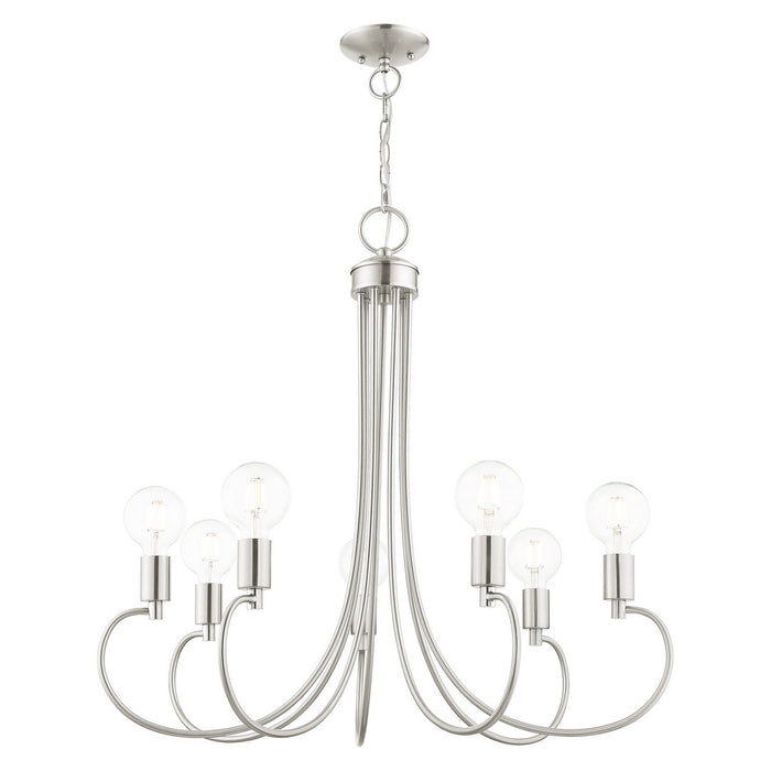 Livex Lighting 42927-91 Seven Light Chandelier, Brushed Nickel