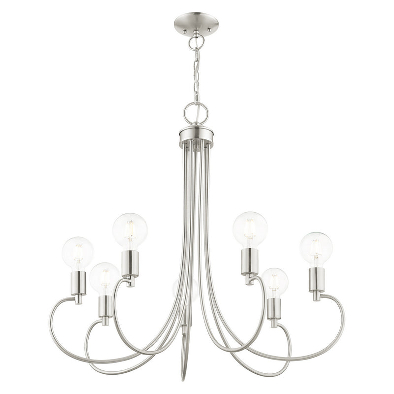 Livex Lighting 42927-91 Seven Light Chandelier, Brushed Nickel