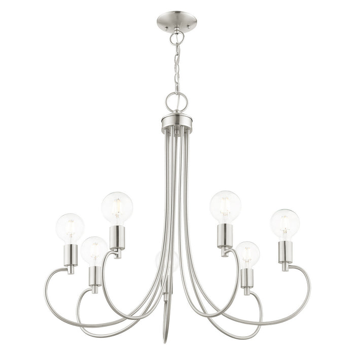 Livex Lighting 42927-91 Seven Light Chandelier, Brushed Nickel