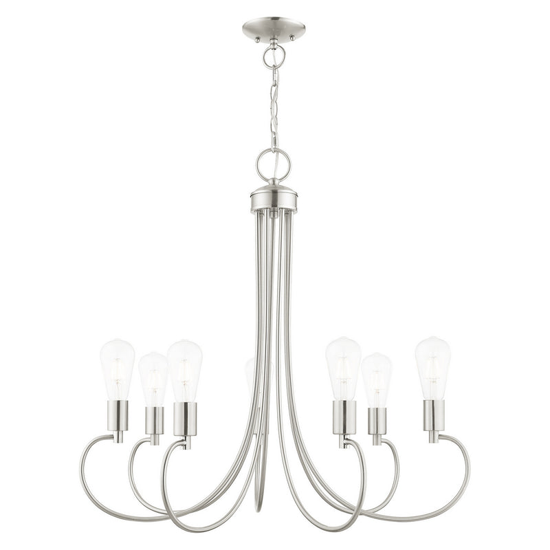 Livex Lighting 42927-91 Seven Light Chandelier, Brushed Nickel