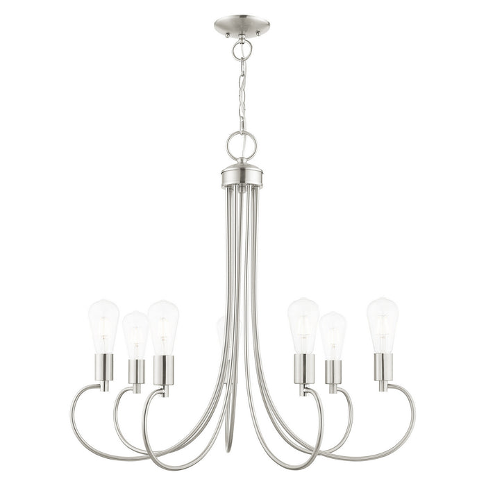 Livex Lighting 42927-91 Seven Light Chandelier, Brushed Nickel