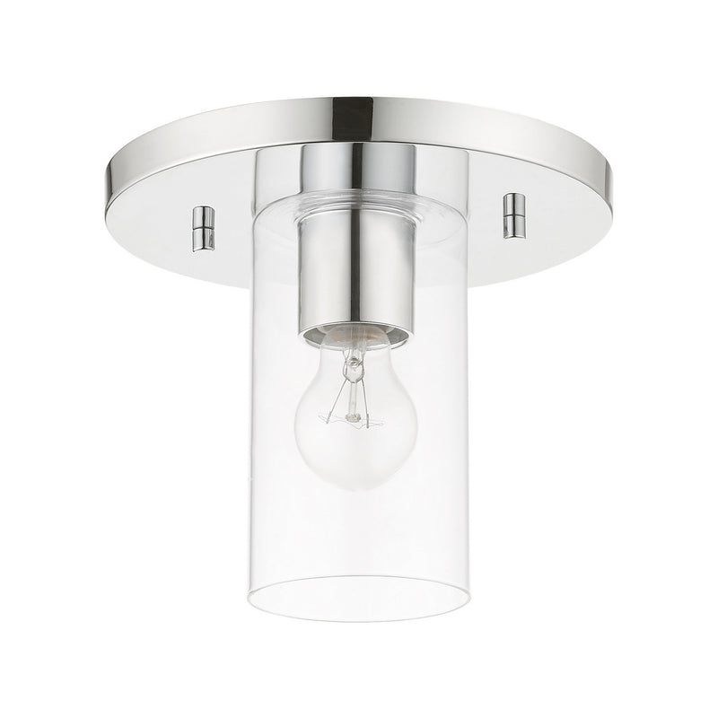 Livex Lighting 45471-05 One Light Flush Mount, Polished Chrome