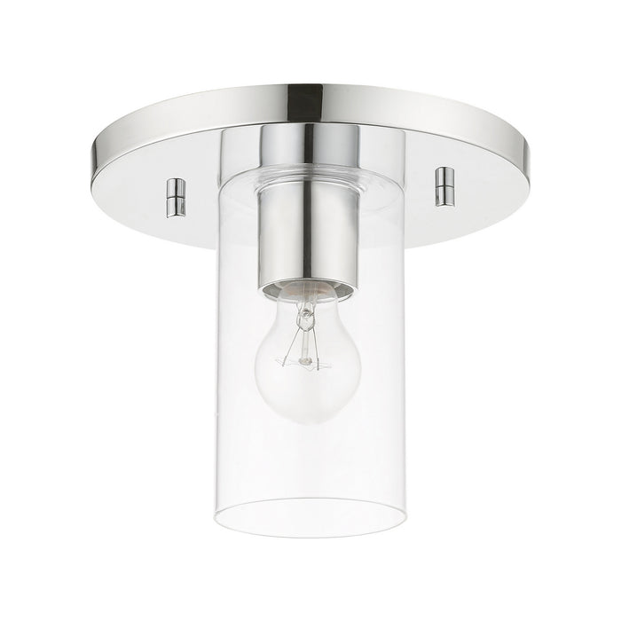 Livex Lighting 45471-05 One Light Flush Mount, Polished Chrome