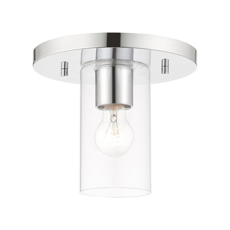 Livex Lighting 45471-05 One Light Flush Mount, Polished Chrome
