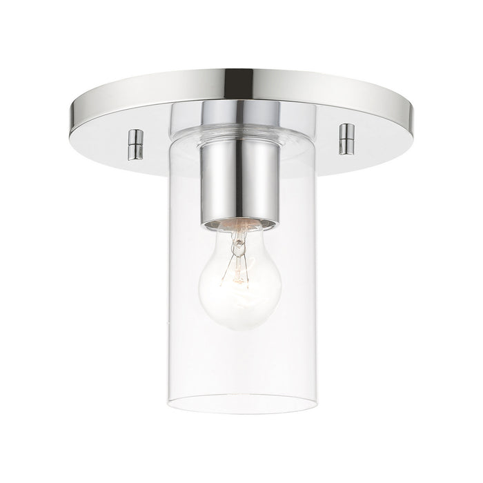 Livex Lighting 45471-05 One Light Flush Mount, Polished Chrome