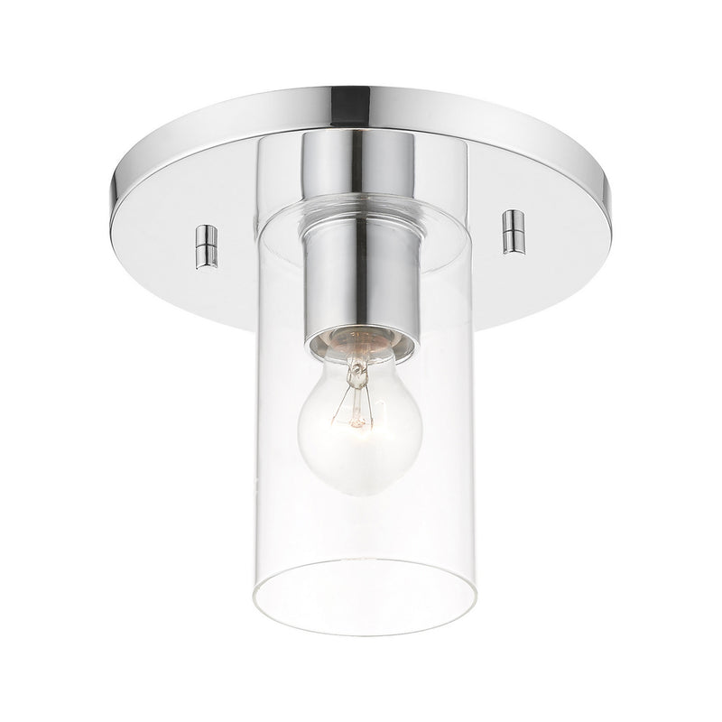 Livex Lighting 45471-05 One Light Flush Mount, Polished Chrome