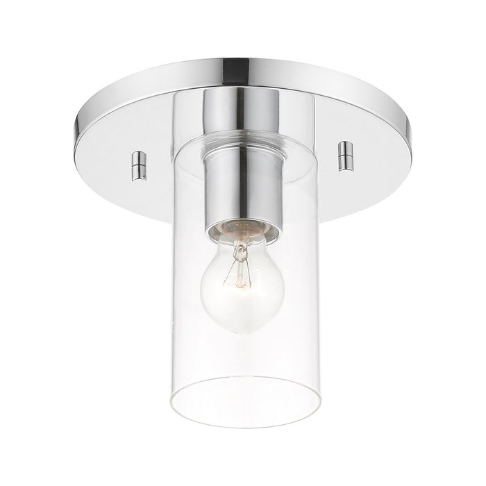 Livex Lighting 45471-05 One Light Flush Mount, Polished Chrome