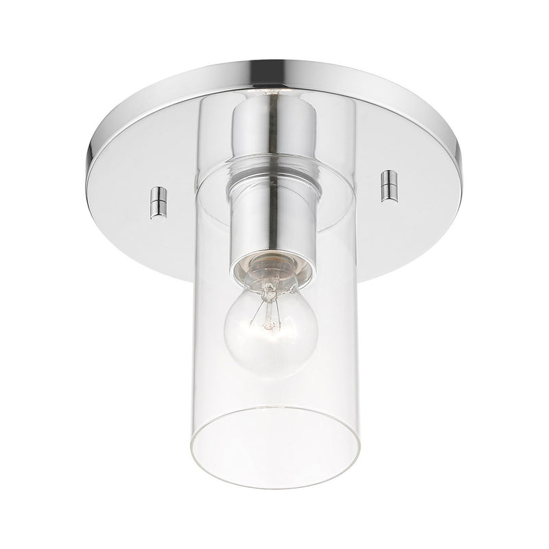 Livex Lighting 45471-05 One Light Flush Mount, Polished Chrome