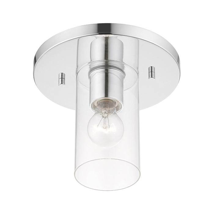 Livex Lighting 45471-05 One Light Flush Mount, Polished Chrome