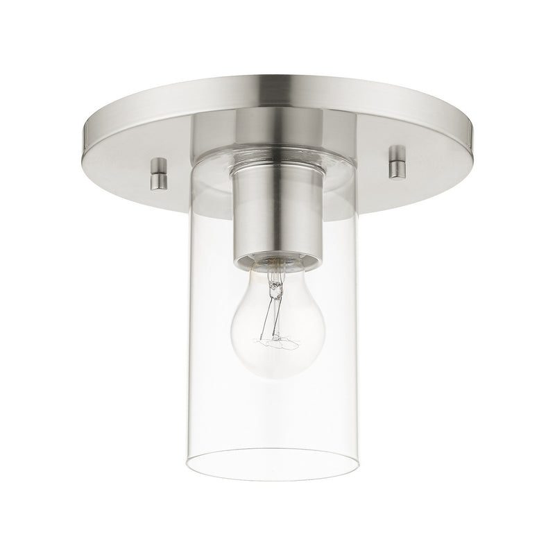 Livex Lighting 45471-91 One Light Flush Mount, Brushed Nickel