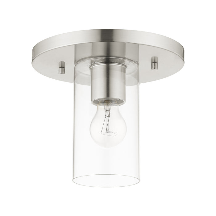 Livex Lighting 45471-91 One Light Flush Mount, Brushed Nickel