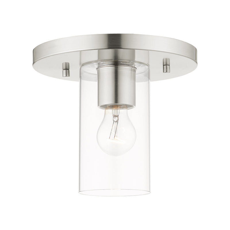 Livex Lighting 45471-91 One Light Flush Mount, Brushed Nickel