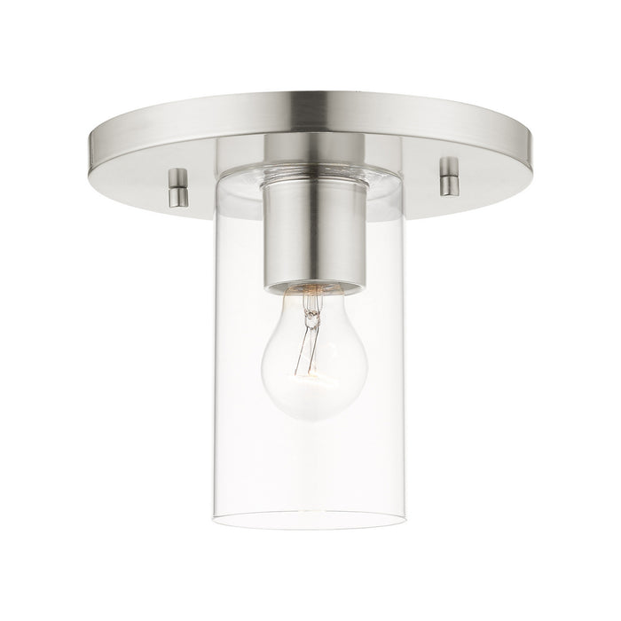 Livex Lighting 45471-91 One Light Flush Mount, Brushed Nickel