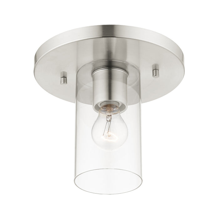 Livex Lighting 45471-91 One Light Flush Mount, Brushed Nickel