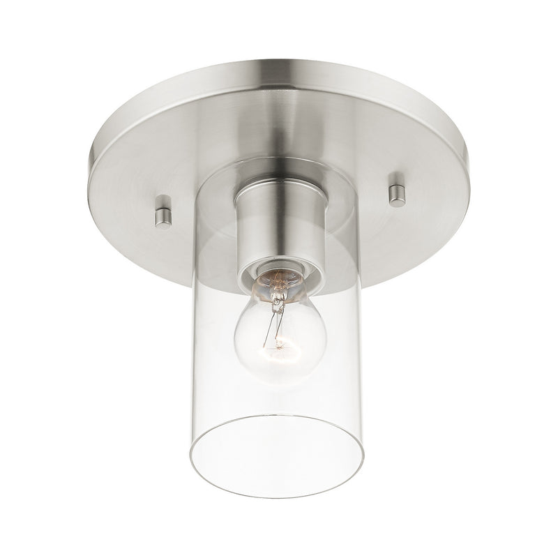 Livex Lighting 45471-91 One Light Flush Mount, Brushed Nickel