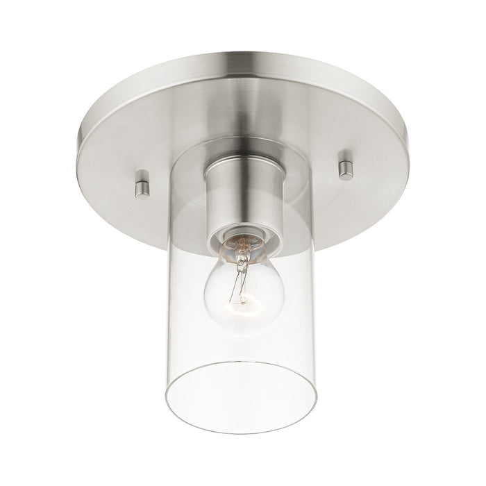 Livex Lighting 45471-91 One Light Flush Mount, Brushed Nickel