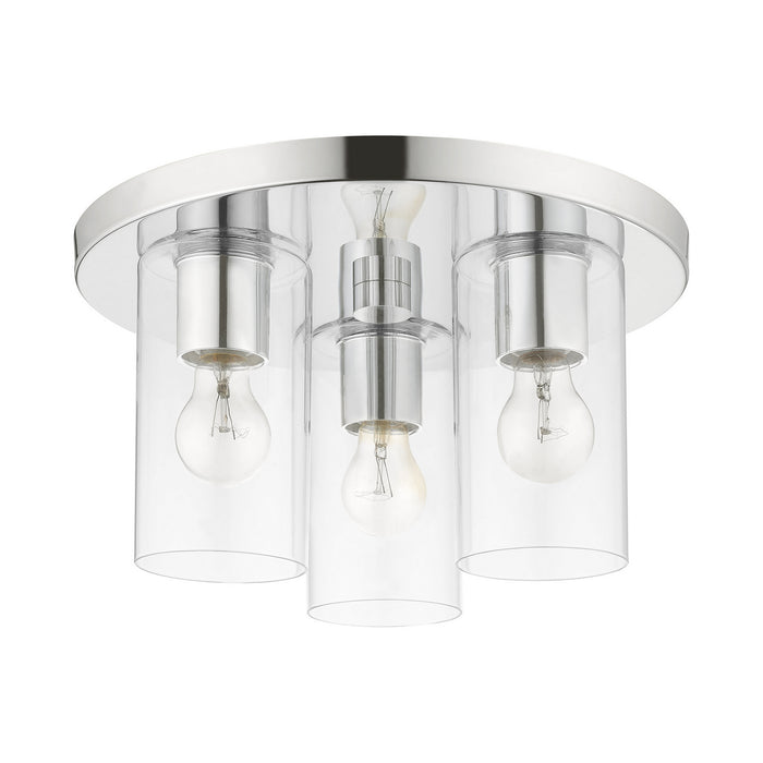 Livex Lighting 45472-05 Three Light Flush Mount, Polished Chrome