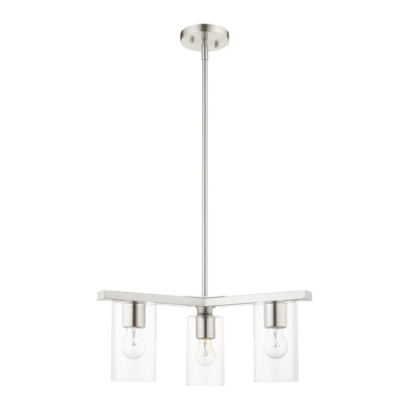 Livex Lighting 45473-91 Three Light Chandelier, Brushed Nickel