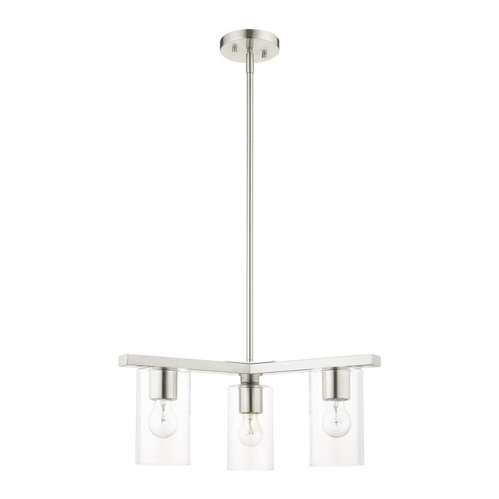 Livex Lighting 45473-91 Three Light Chandelier, Brushed Nickel