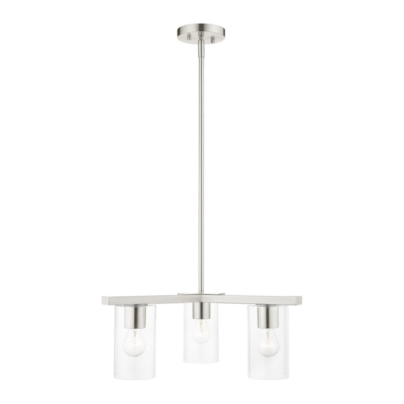 Livex Lighting 45473-91 Three Light Chandelier, Brushed Nickel