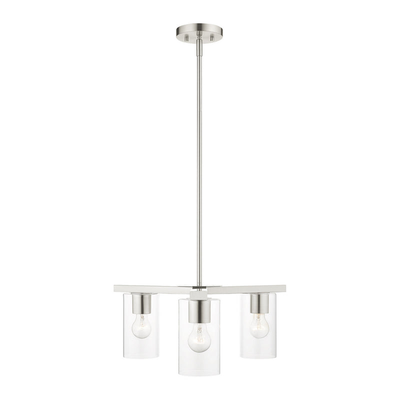 Livex Lighting 45473-91 Three Light Chandelier, Brushed Nickel