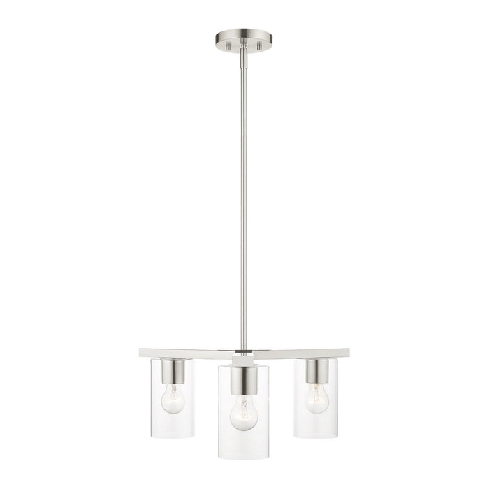 Livex Lighting 45473-91 Three Light Chandelier, Brushed Nickel