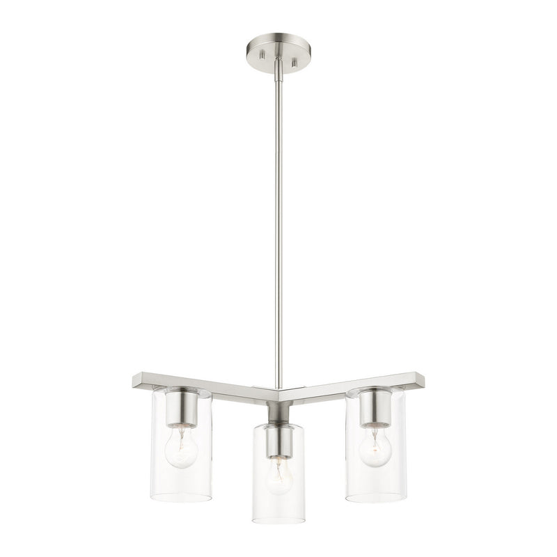 Livex Lighting 45473-91 Three Light Chandelier, Brushed Nickel