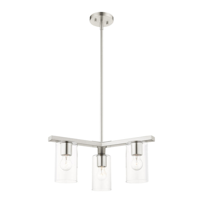 Livex Lighting 45473-91 Three Light Chandelier, Brushed Nickel