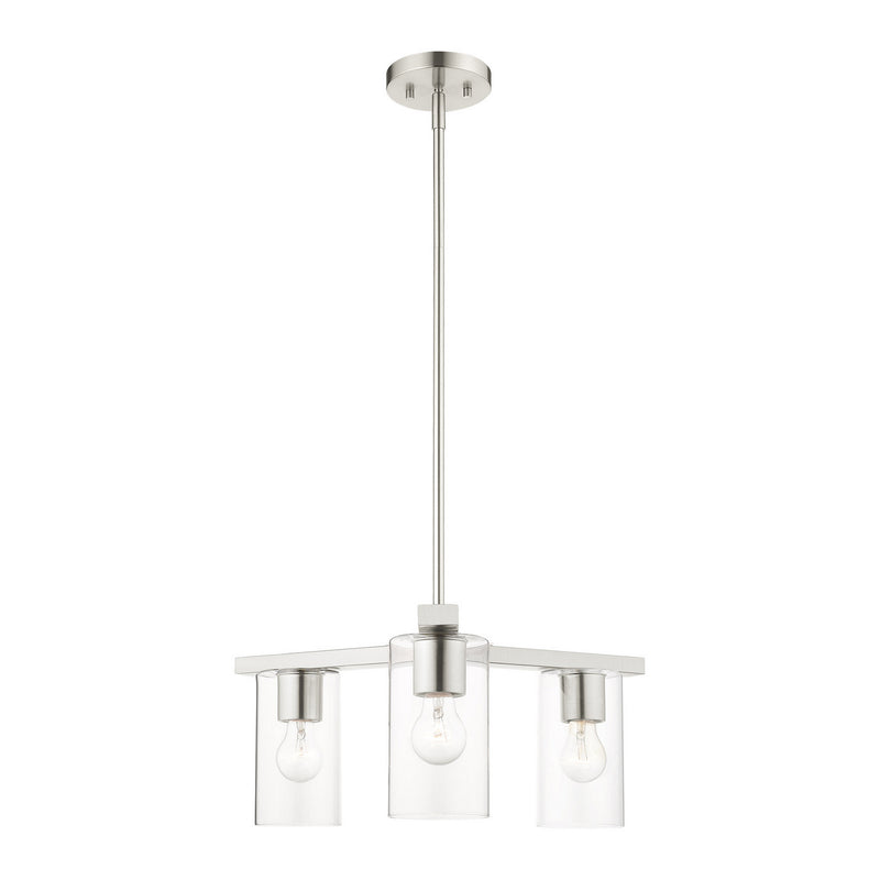 Livex Lighting 45473-91 Three Light Chandelier, Brushed Nickel