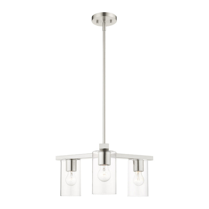 Livex Lighting 45473-91 Three Light Chandelier, Brushed Nickel