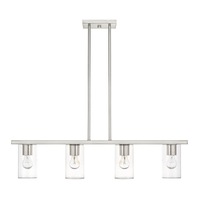 Livex Lighting 45474-91 Four Light Chandelier, Brushed Nickel