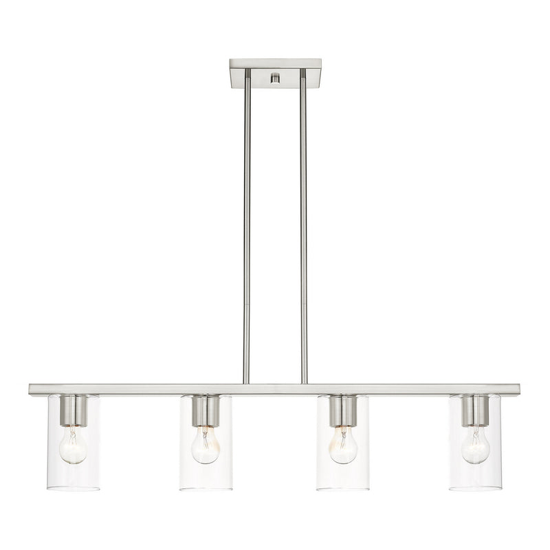Livex Lighting 45474-91 Four Light Chandelier, Brushed Nickel