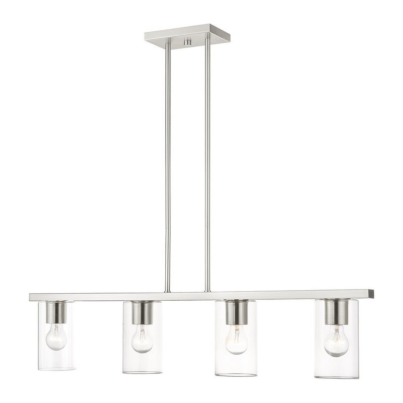 Livex Lighting 45474-91 Four Light Chandelier, Brushed Nickel