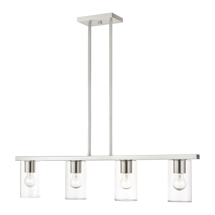 Livex Lighting 45474-91 Four Light Chandelier, Brushed Nickel