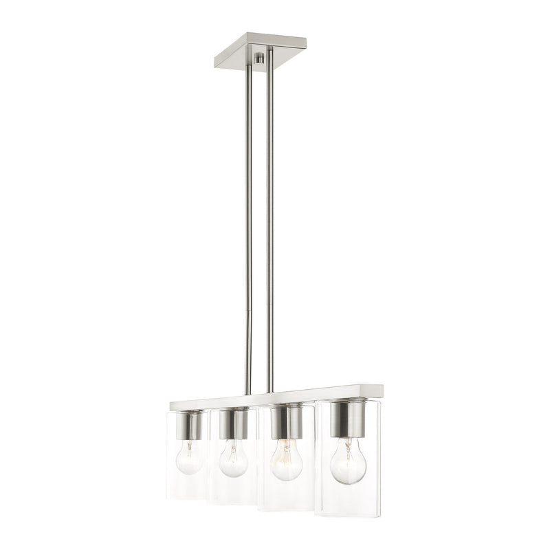 Livex Lighting 45474-91 Four Light Chandelier, Brushed Nickel