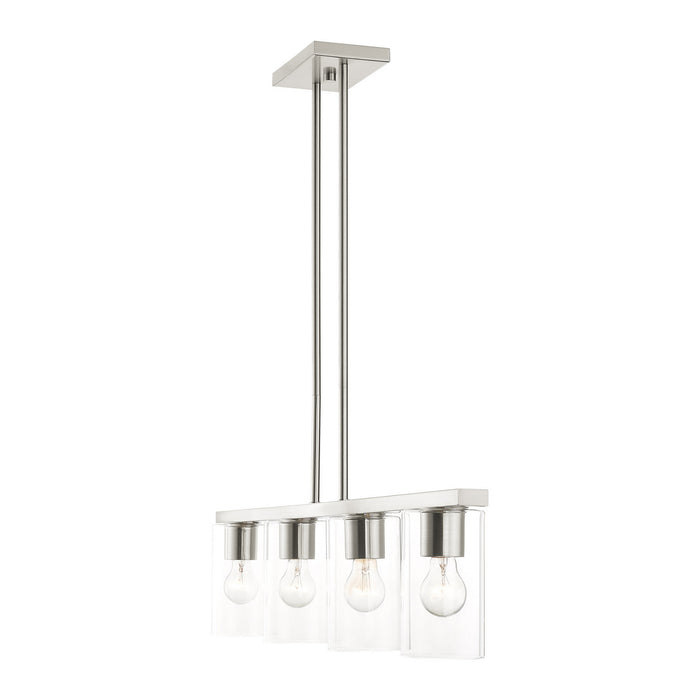 Livex Lighting 45474-91 Four Light Chandelier, Brushed Nickel