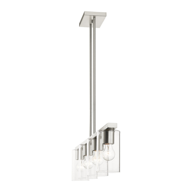Livex Lighting 45474-91 Four Light Chandelier, Brushed Nickel