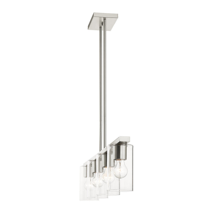 Livex Lighting 45474-91 Four Light Chandelier, Brushed Nickel