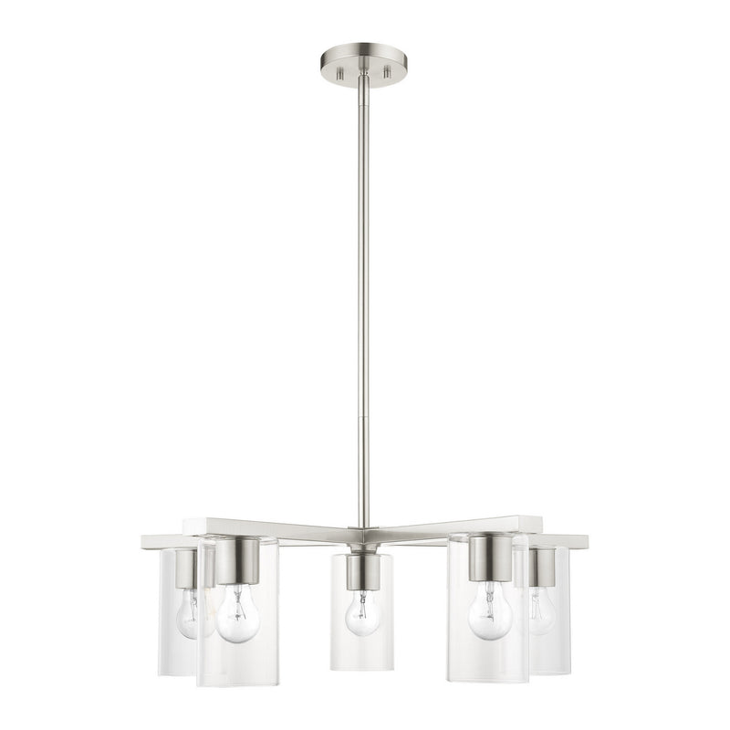 Livex Lighting 45475-91 Five Light Chandelier, Brushed Nickel