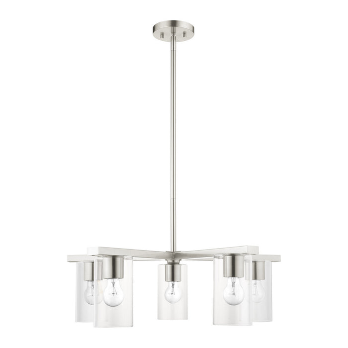 Livex Lighting 45475-91 Five Light Chandelier, Brushed Nickel