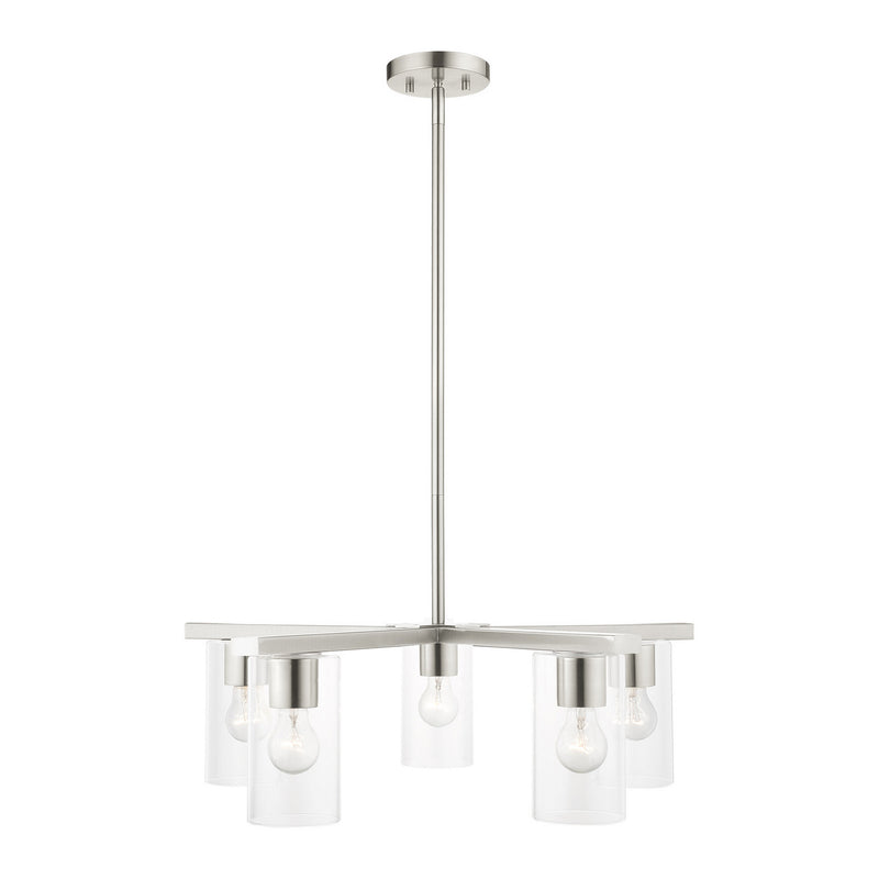 Livex Lighting 45475-91 Five Light Chandelier, Brushed Nickel