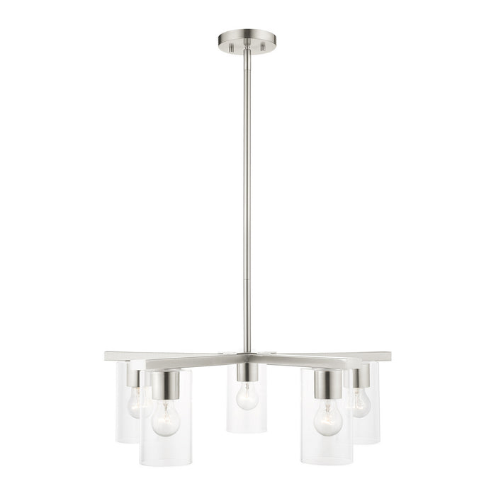 Livex Lighting 45475-91 Five Light Chandelier, Brushed Nickel